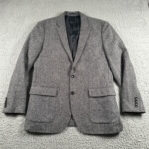 J.Crew Ludlow Moon Blazer Mens 42R Gray Herringbone Wool Blend Sportcoat Jacket